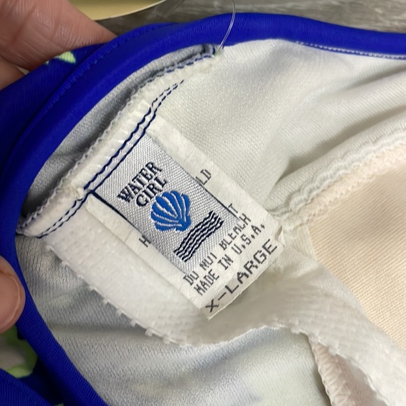 NWT Water Girl Slide T 1 Piece Blue Green Floral Swimsuit XL - Picture 5 of 6